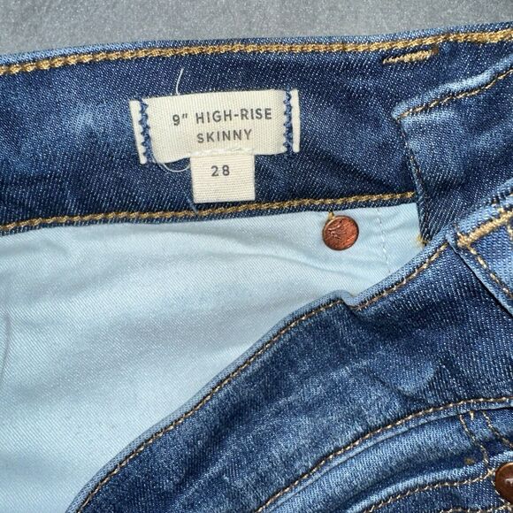 Madewell 9" High Rise Skinny Jeans Stretch Blue Denim Dark Wash Womens Size 28 - Picture 7 of 7